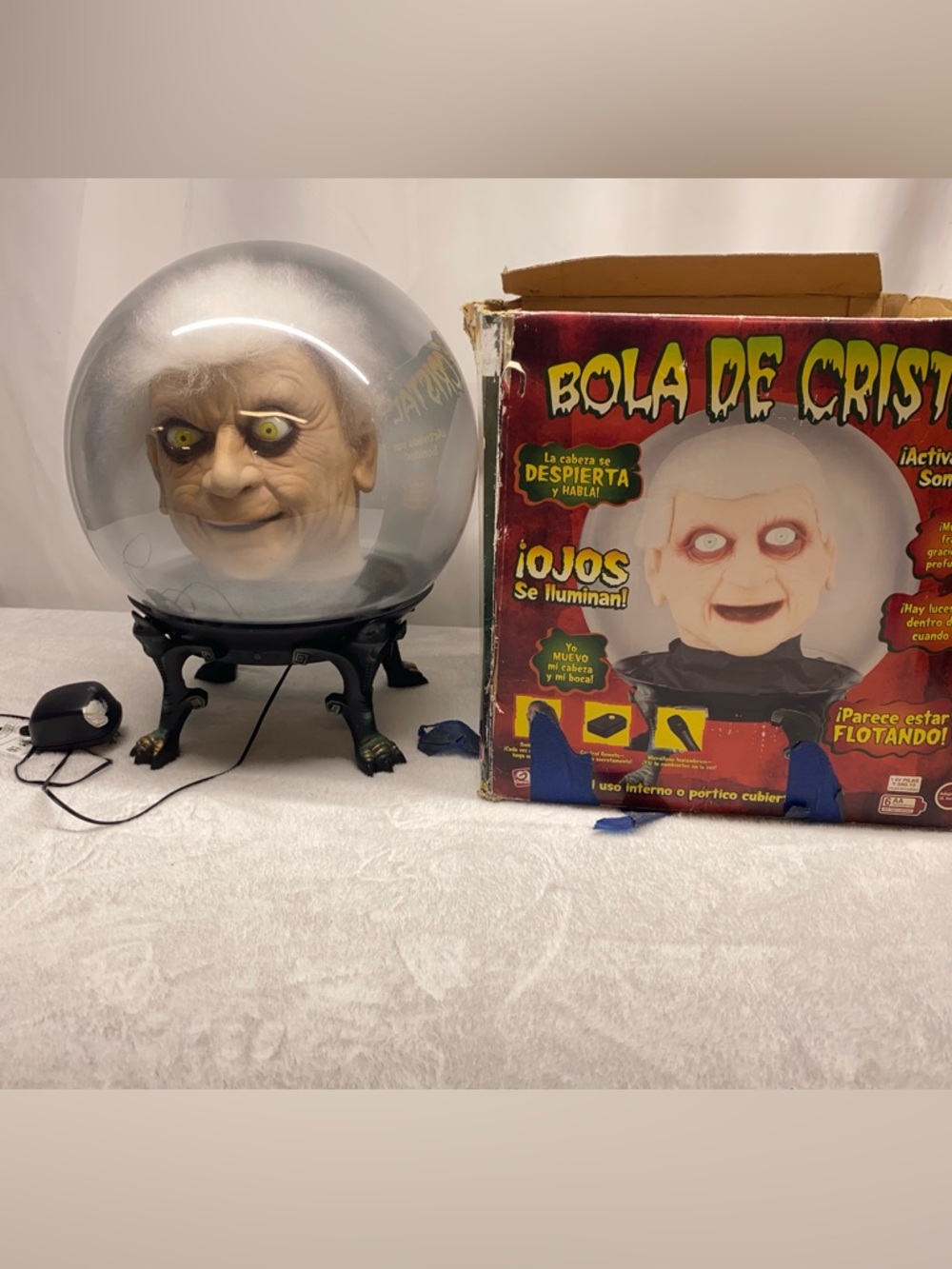 GEMMY SPIRIT BALL MR SHIVERS TALKING HEAD 14” HALLOWEEN SENSOR DECOR 2005